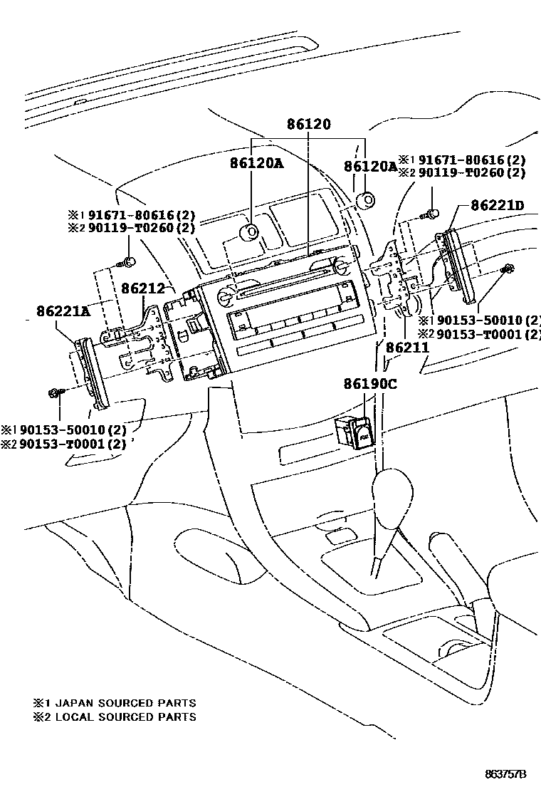 Toyota Corolla-Altis 2012 — Radio Receiver & Amplifier & Condenser