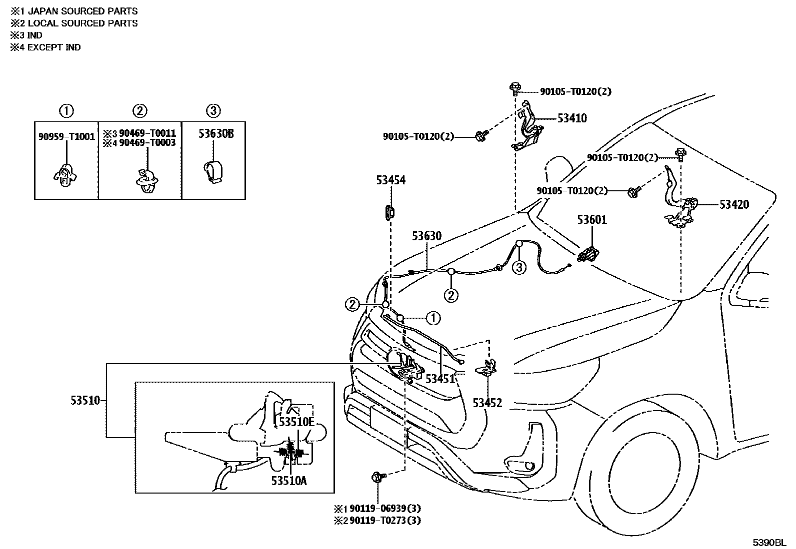 Toyota HILUX-DOUBLE-CAB 2025 — Hood Lock & Hinge