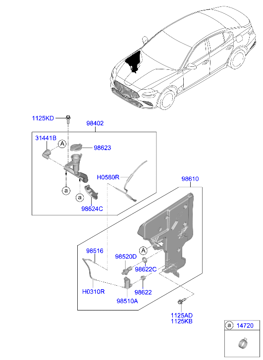 Genesis G70 21 2021 — Windshield Washer