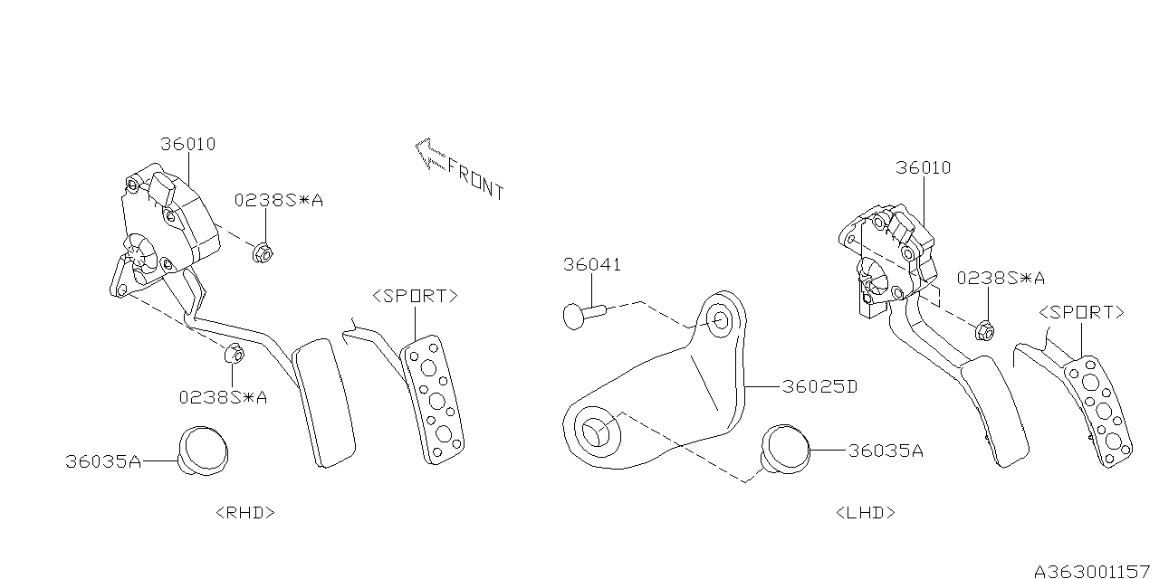 Subaru Legacy 2010 — Pedal System