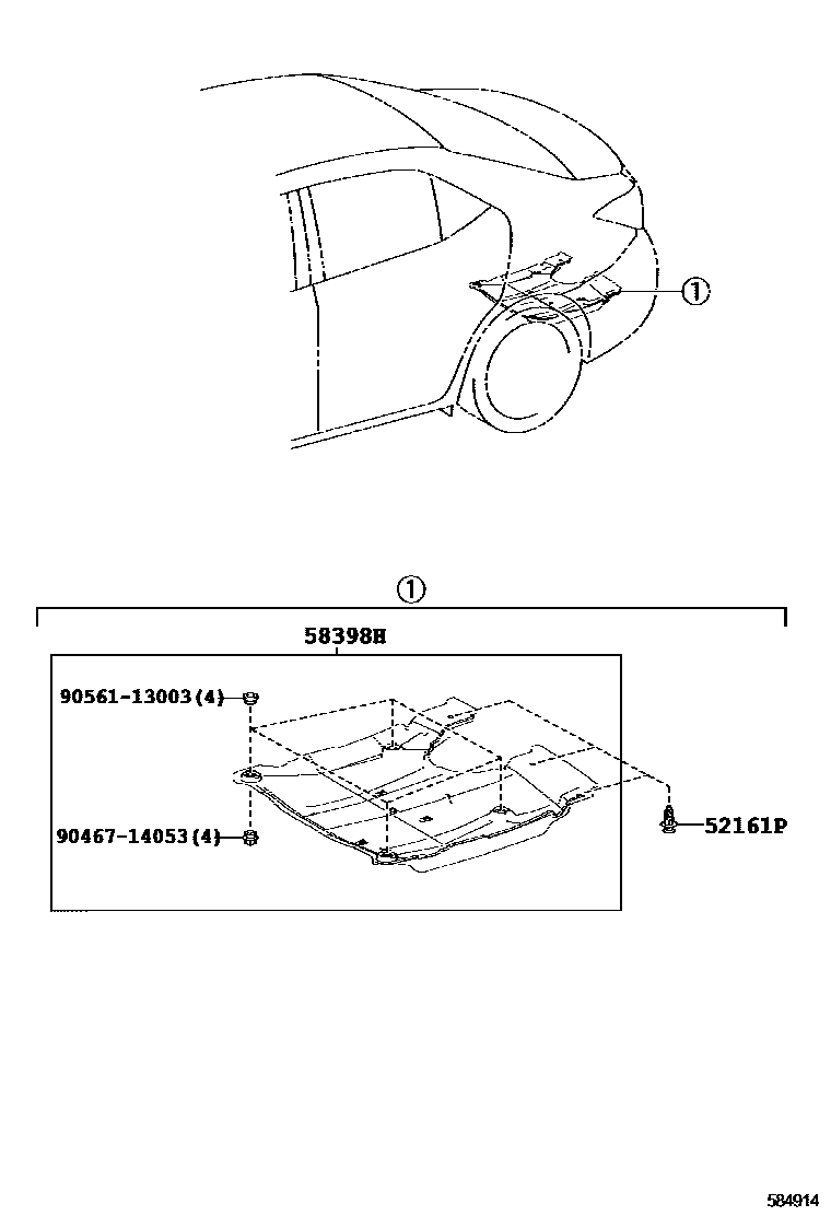 Toyota Corolla 2014 — Floor Pan & Lower Back Panel