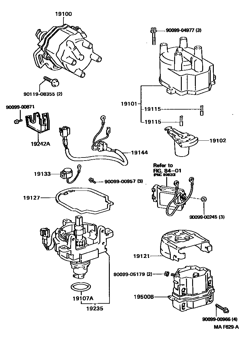 Toyota CARINA-E-UKP 1997 — Distributor