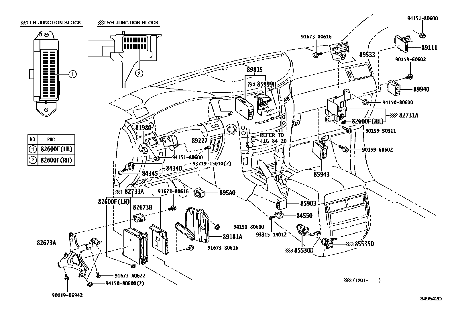 Lexus LX450D-460-570 2012 — Switch & Relay & Computer