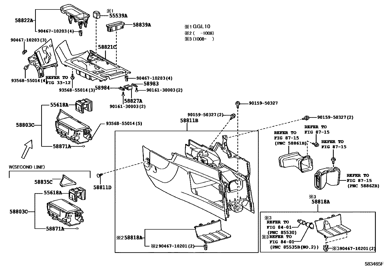 Lexus RX350-450H 2009 — Console Box & Bracket