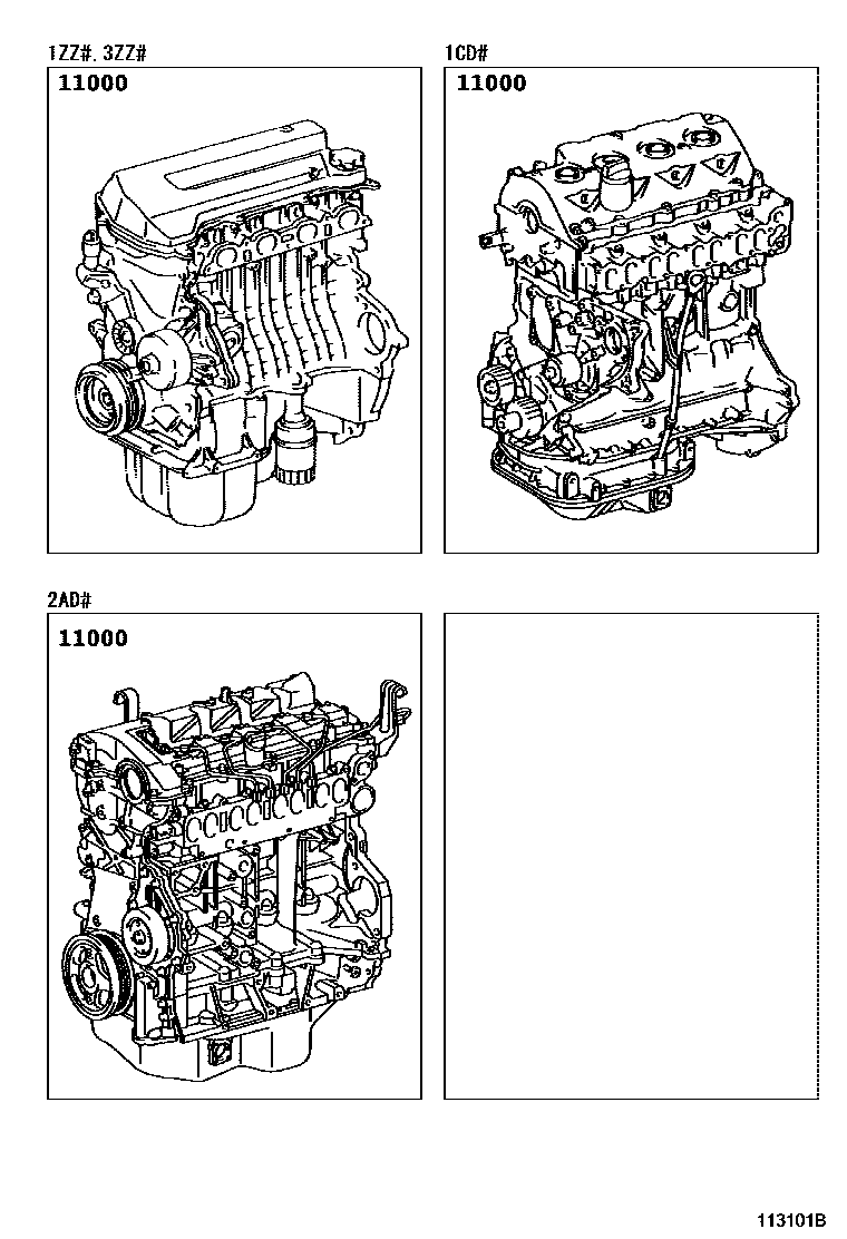 Toyota Corolla-Verso 2004 — Partial Engine Assembly