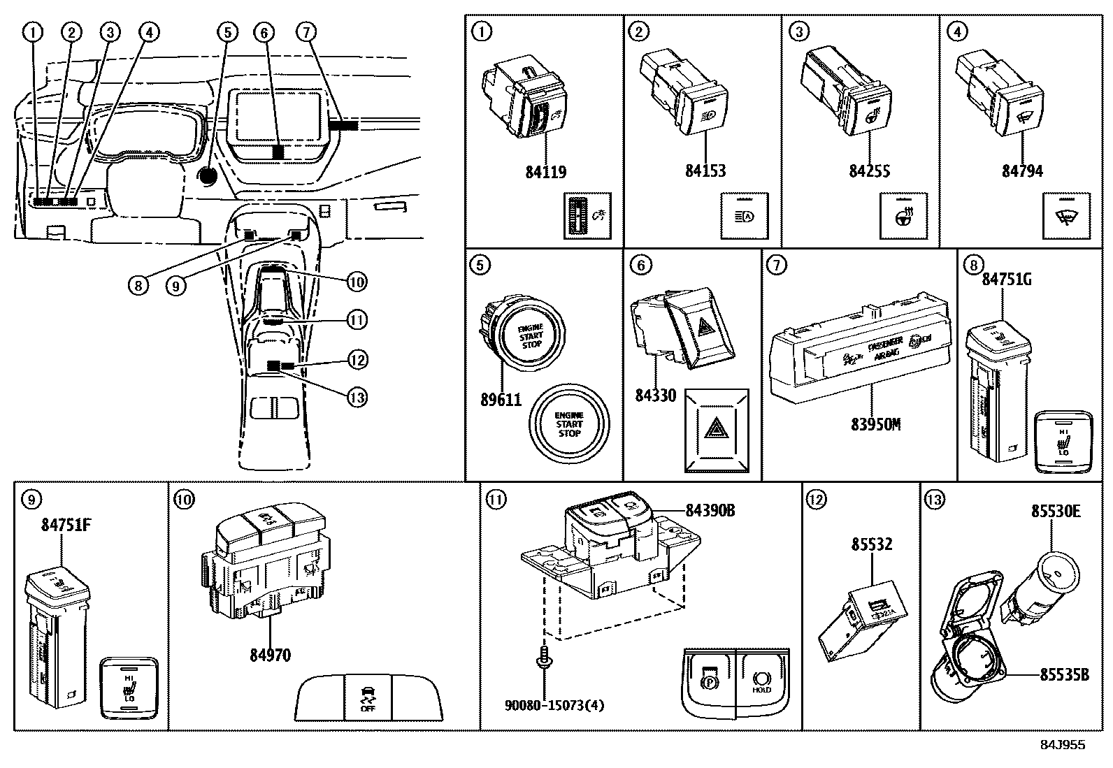 Toyota COROLLA-SED-NAP 2019 — Switch & Relay & Computer