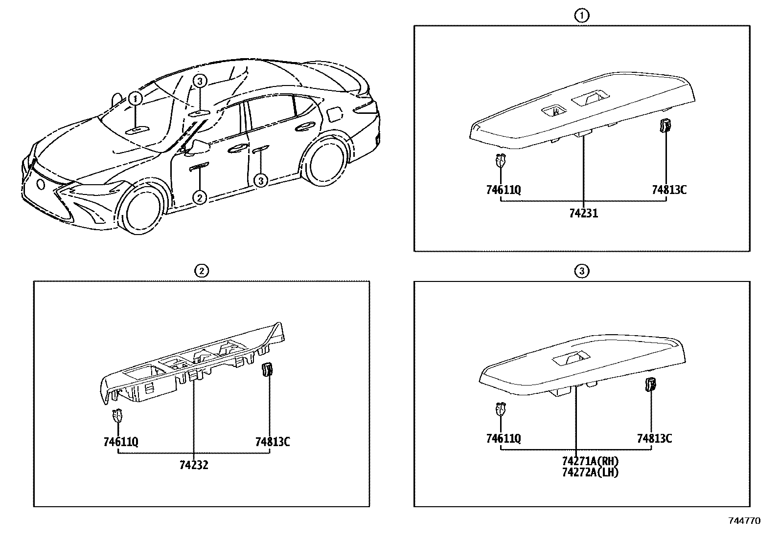 Lexus ES350-300H 2018 — Armrest & Visor