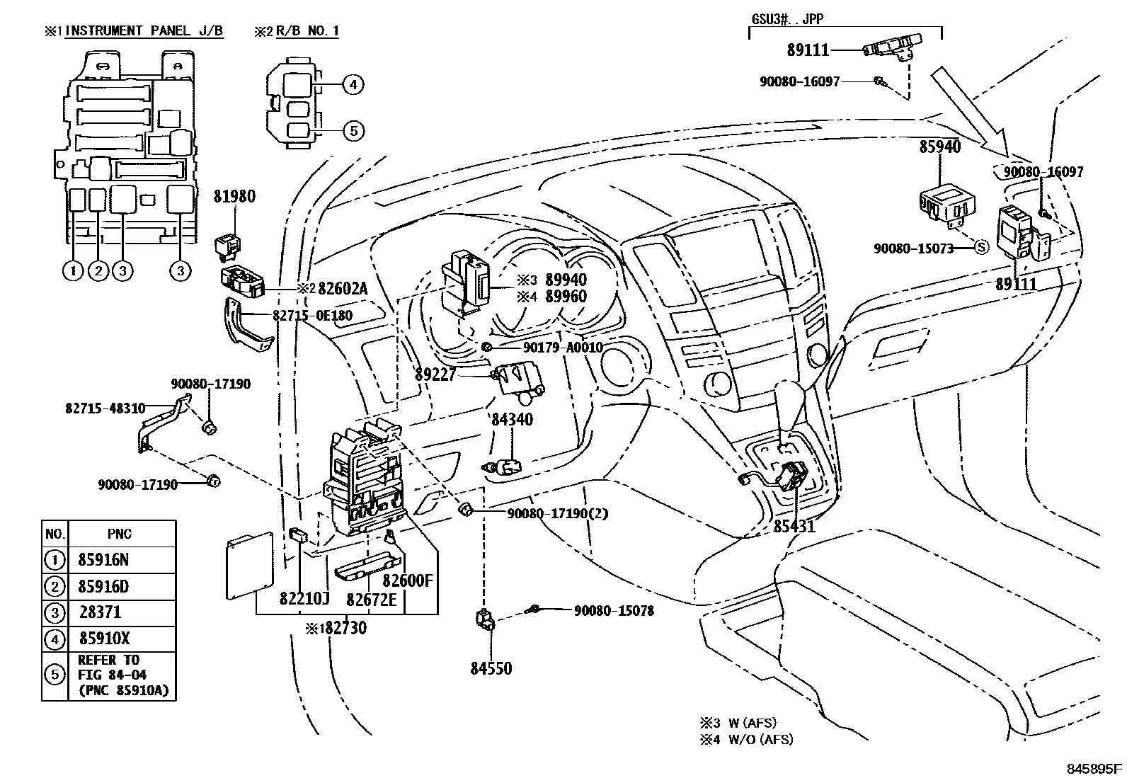 Lexus RX330-350-NAP 2007 — Switch & Relay & Computer