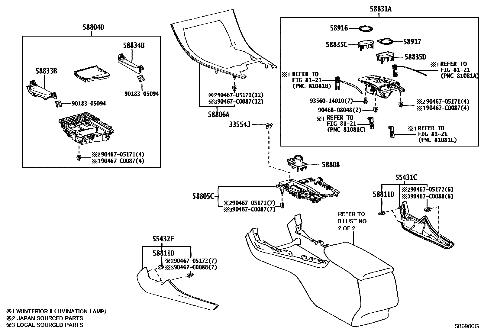 Toyota Avalon-China 2021 — Console Box & Bracket
