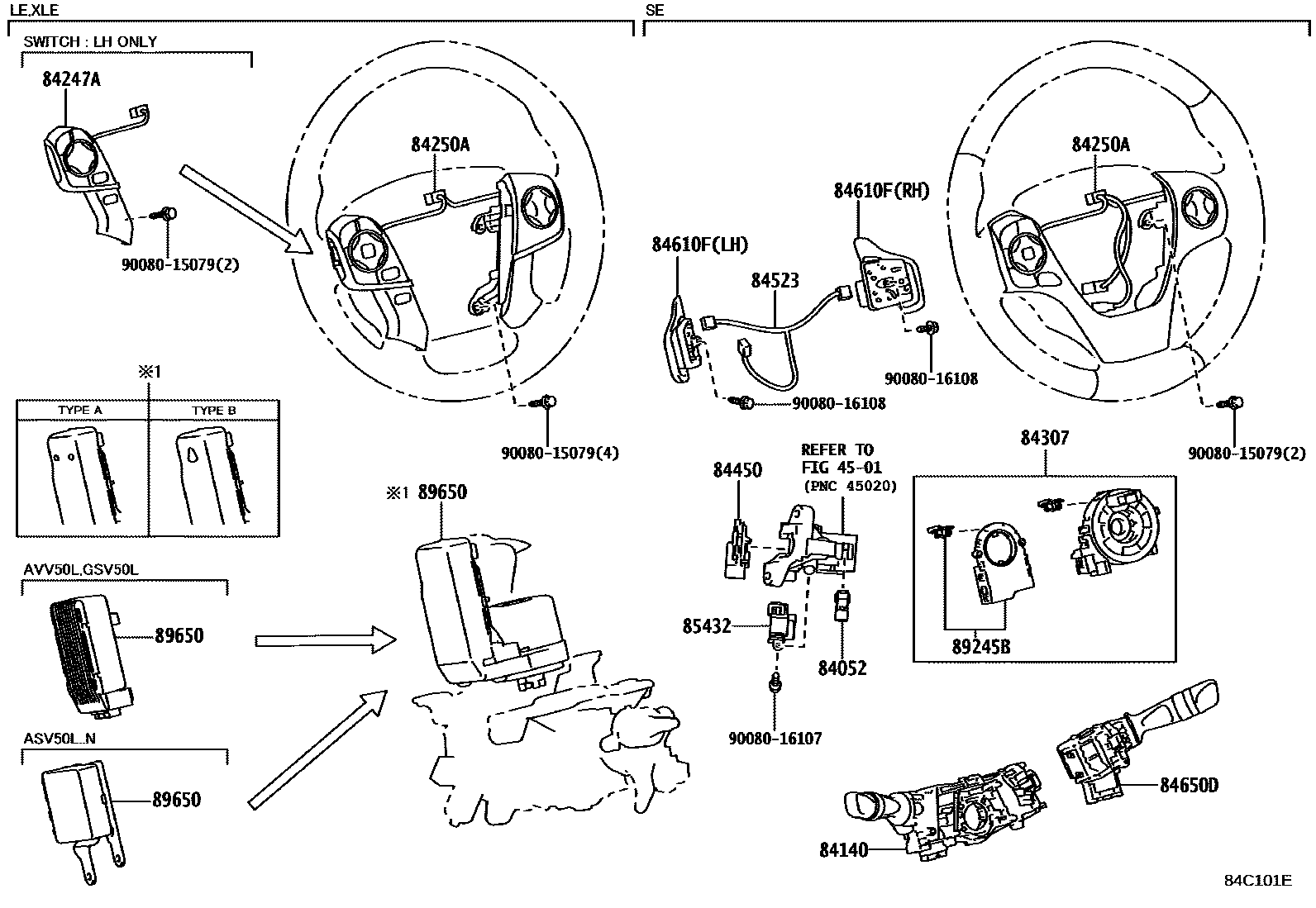 Toyota Camry-Hybrid 2013 — Switch & Relay & Computer