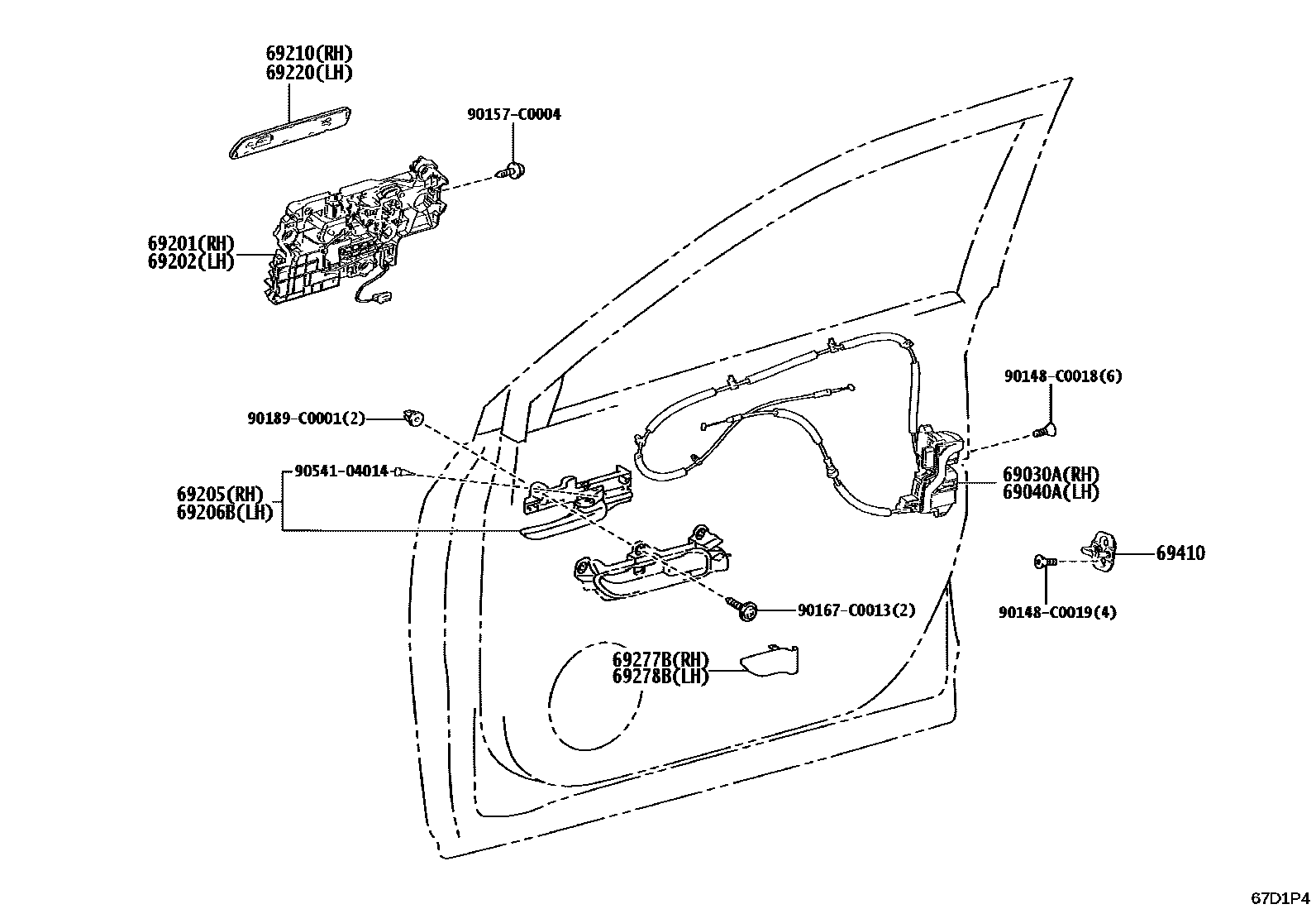 Toyota BZ3X 2025 — Front Door Lock & Handle