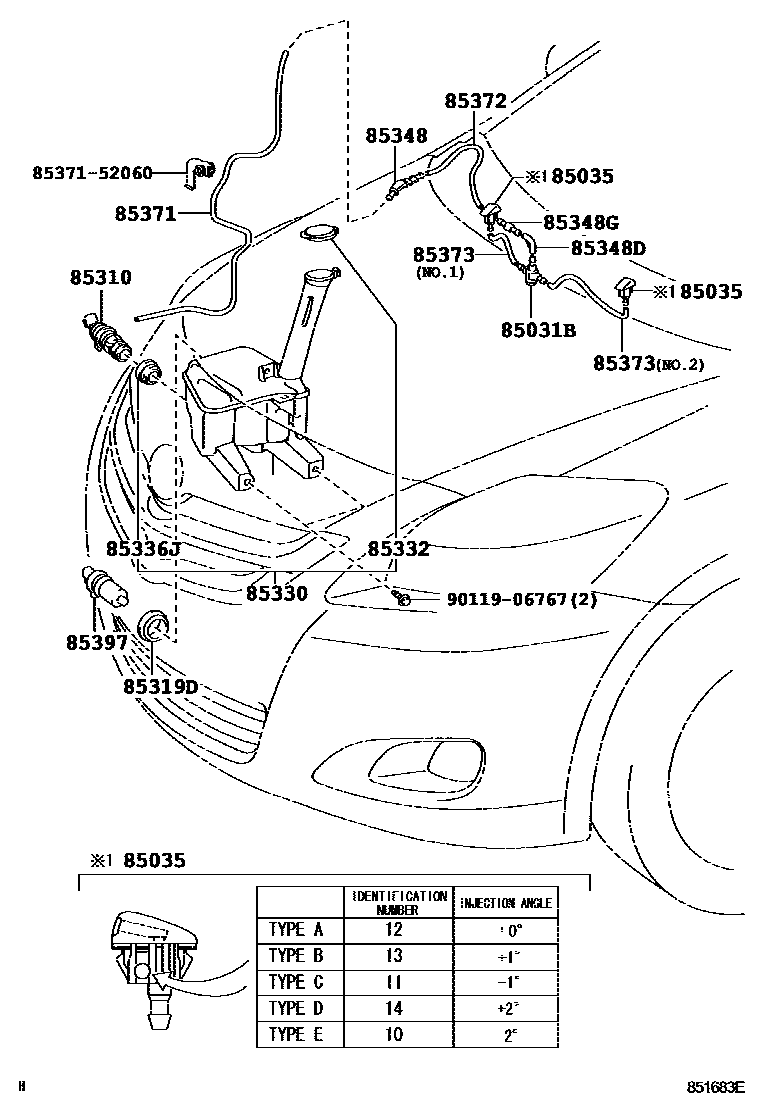 Toyota Yaris 2011 — Windshield Washer