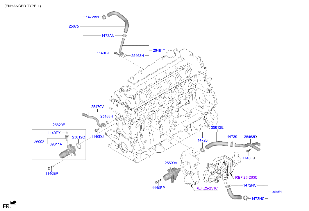Genesis GV80 20 2020 — Coolant Pipe & Hose [3000 CC - I6]