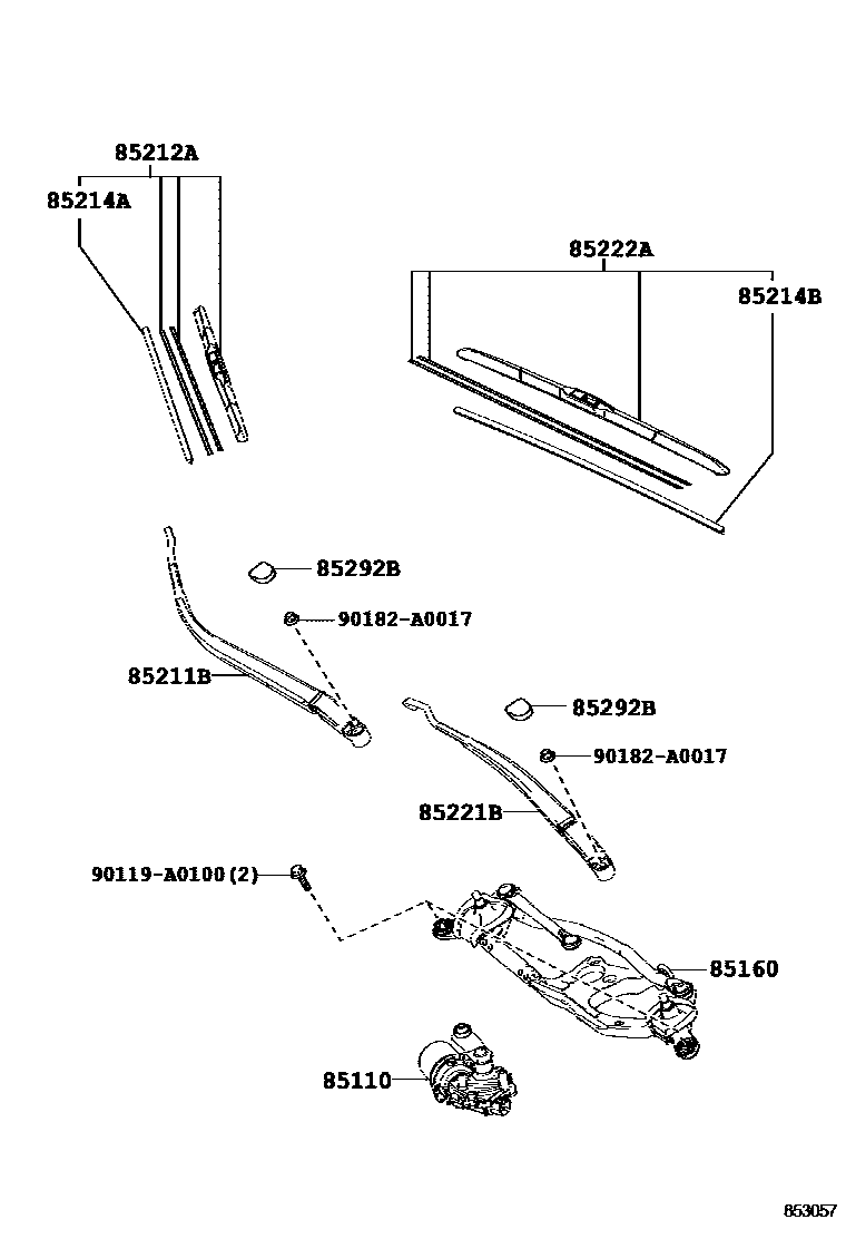 Toyota Corolla 2014 — Windshield Wiper