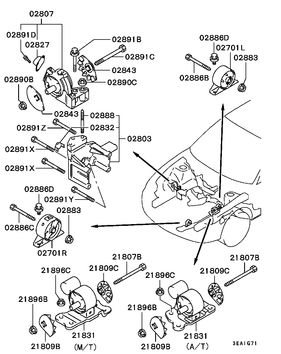 Mitsubishi Mirage-Mmna 2000 — Engine Mounting & Support / All