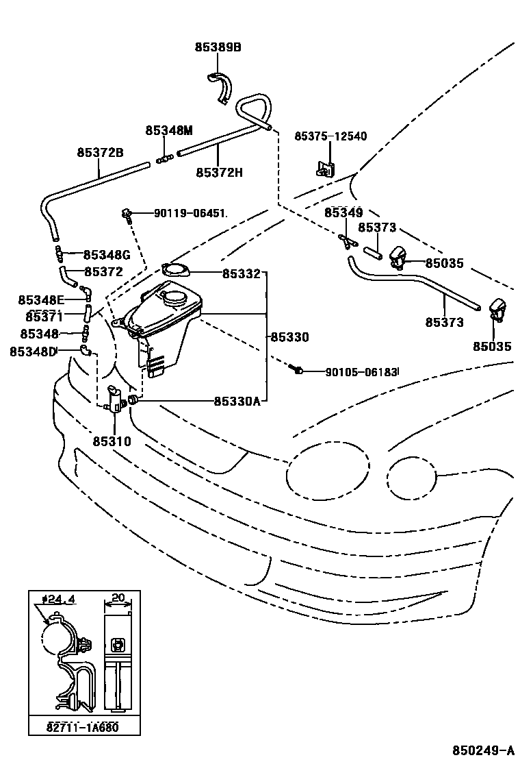 Toyota COROLLA-SED-WG 1998 — Windshield Washer