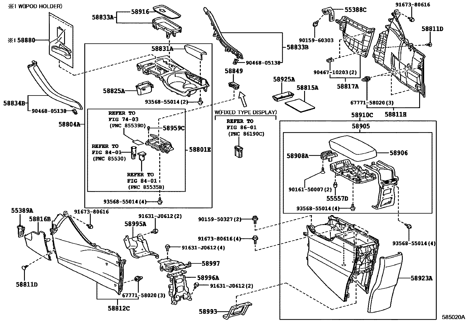 Lexus CT200H 2014 — Console Box & Bracket