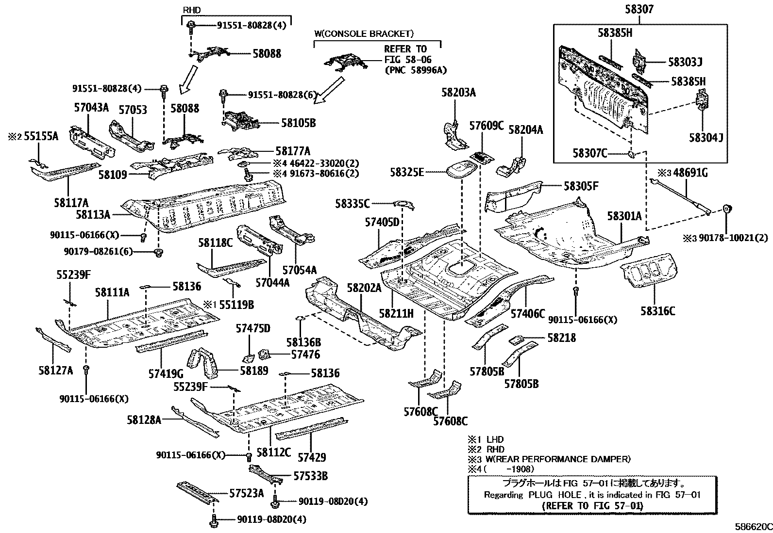 Lexus ES350-300H-2 2022 — Floor Pan & Lower Back Panel