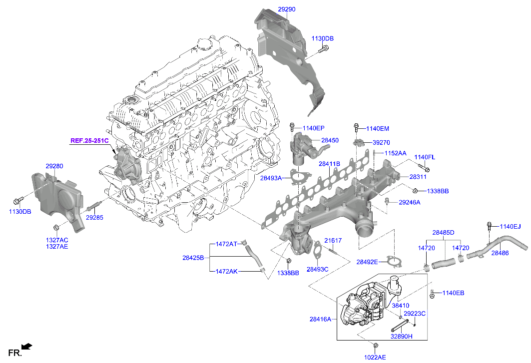 Genesis GV80 20 2020 — Intake Manifold [3000 CC - I6]