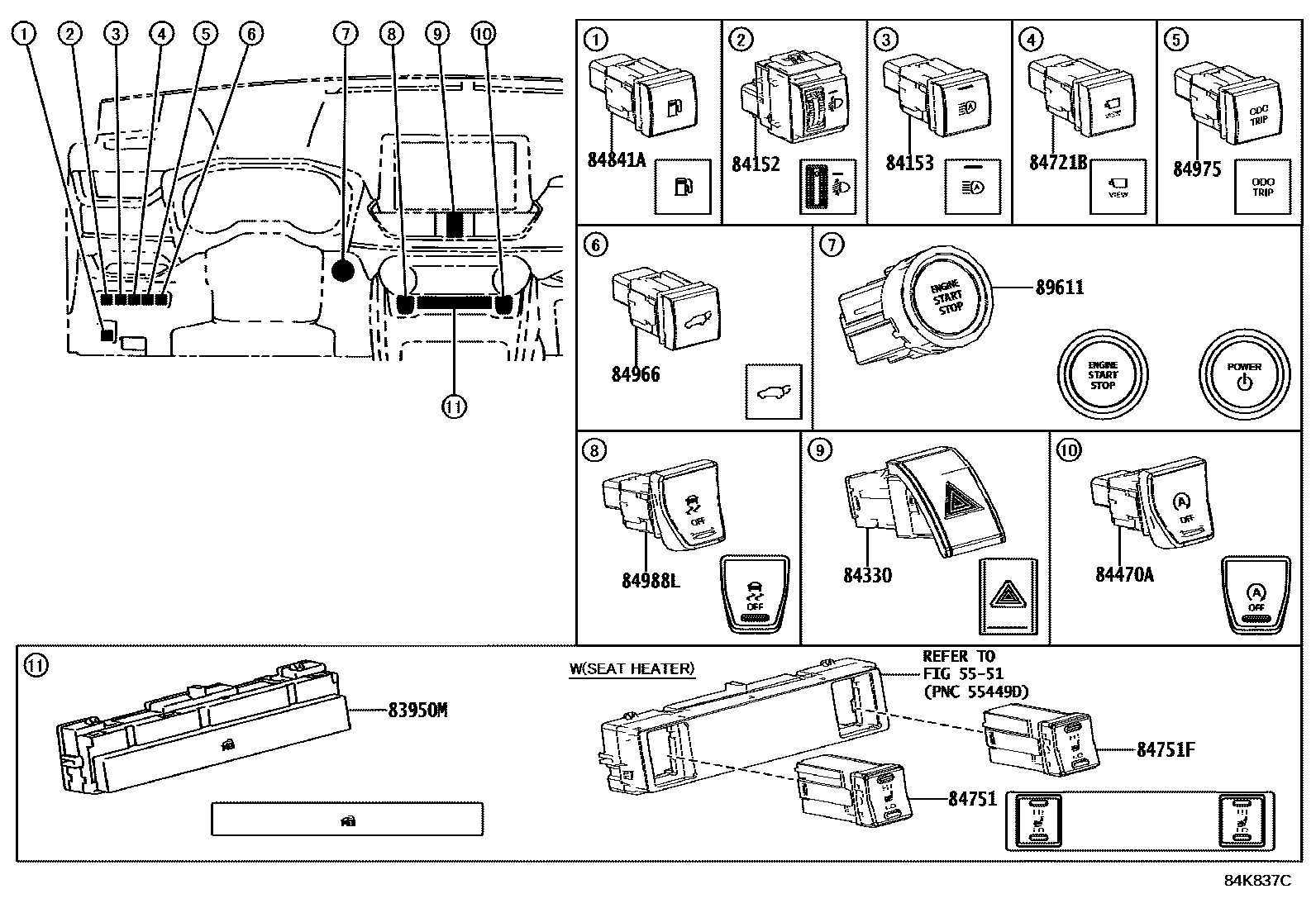Toyota RAV4-SFTM 2023 — Switch & Relay & Computer