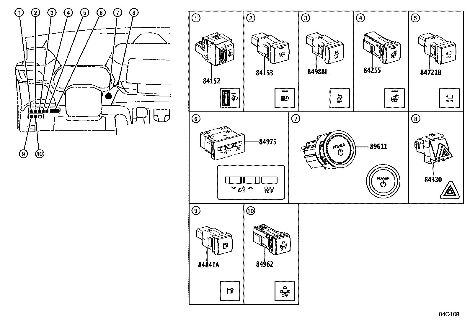Toyota Sienna-Hybrid 2023 — Switch & Relay & Computer