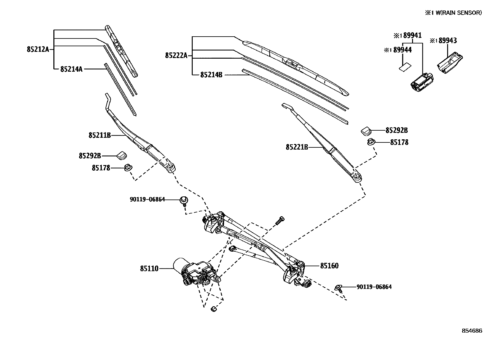 Lexus ES350-300H-2 2022 — Windshield Wiper