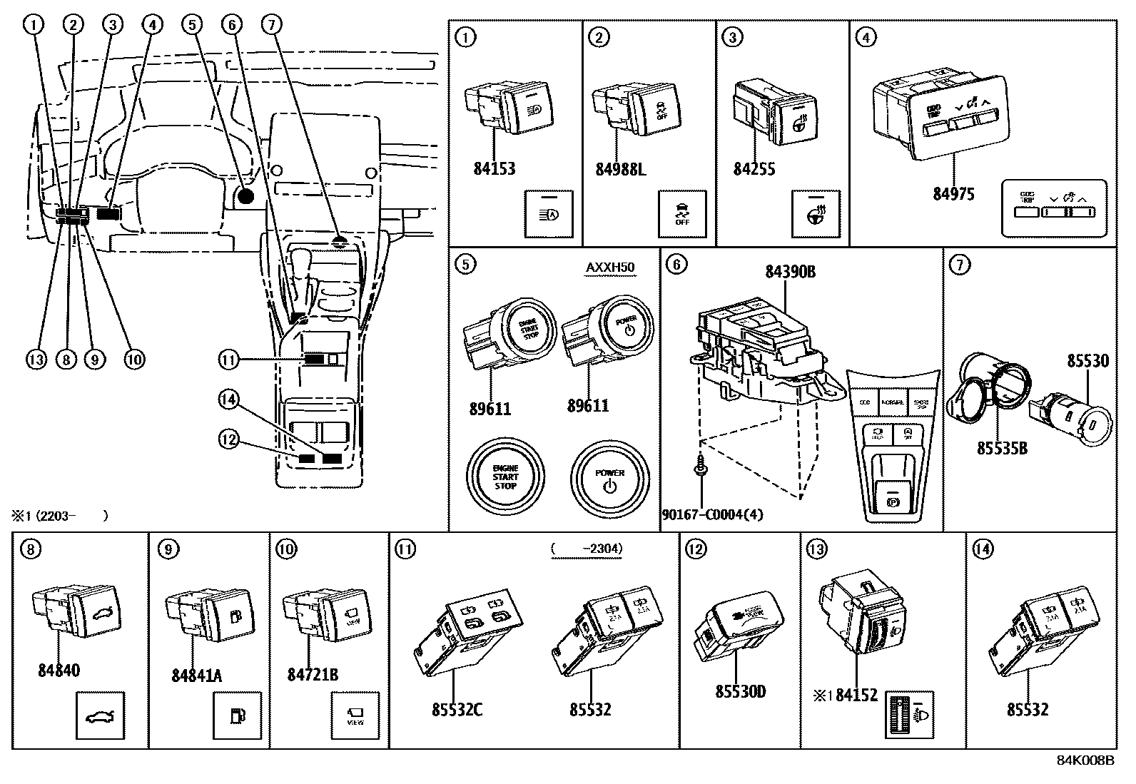Toyota Avalon-China 2021 — Switch & Relay & Computer