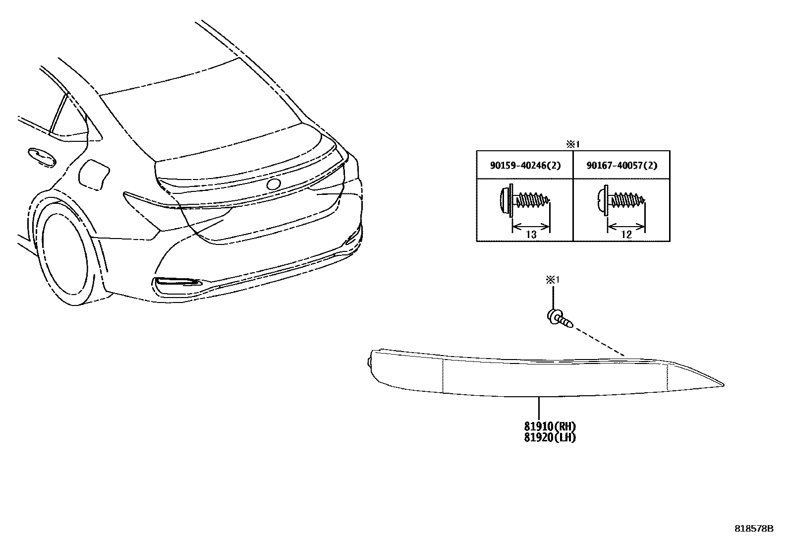 Lexus ES350-300H-2 2022 — Reflex Reflector