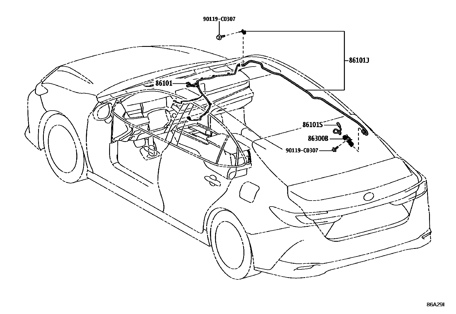 Toyota Camry-Hybrid-China 2025 — Antenna