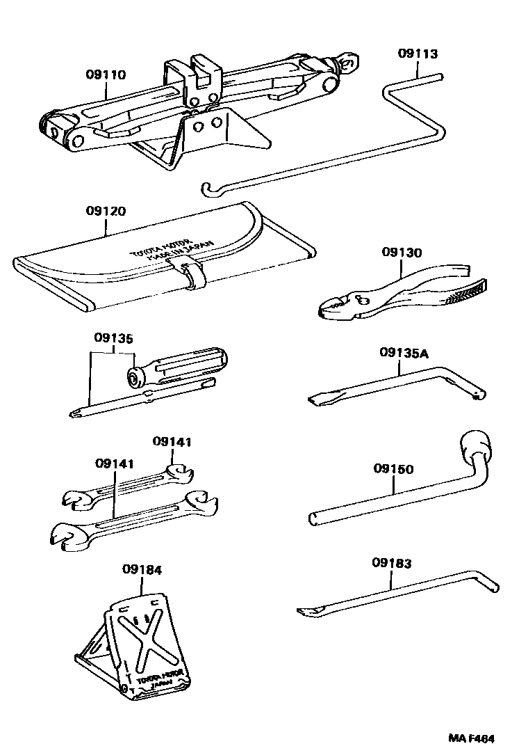 Toyota CARINA-E-UKP 1997 — Standard Tool