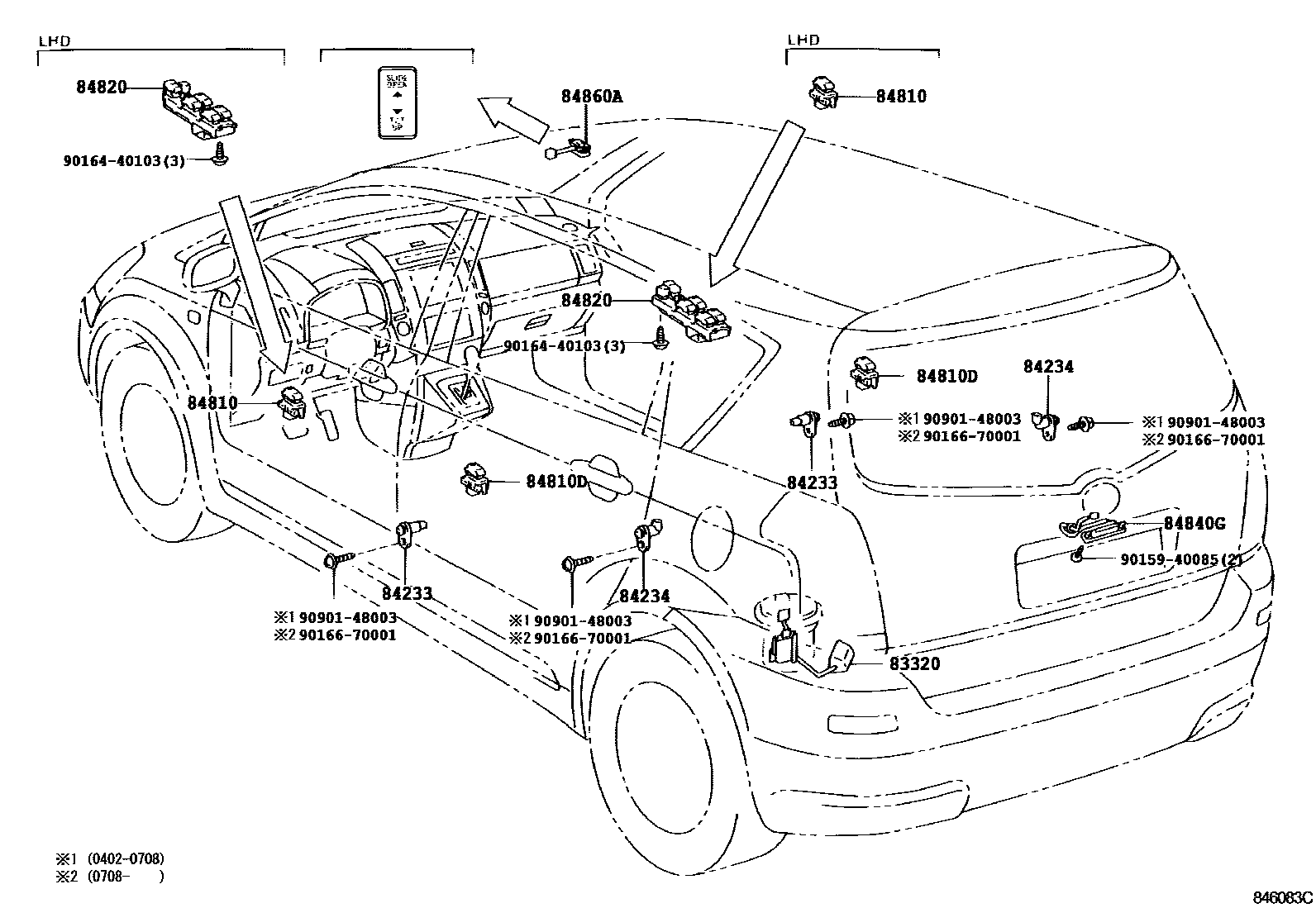 Toyota Corolla-Verso 2004 — Switch & Relay & Computer