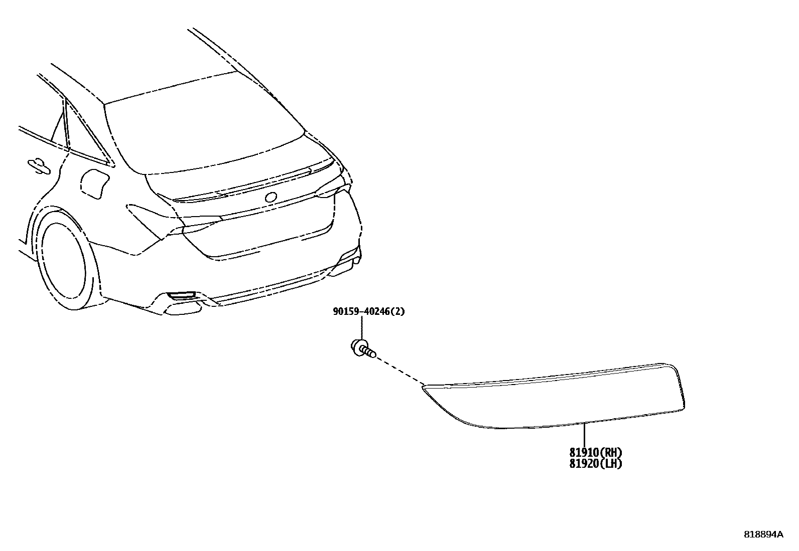Toyota Avalon-China 2025 — Reflex Reflector