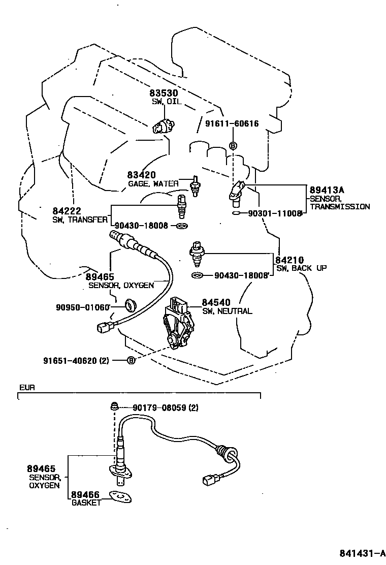Toyota RAV4 1998 — Switch & Relay & Computer
