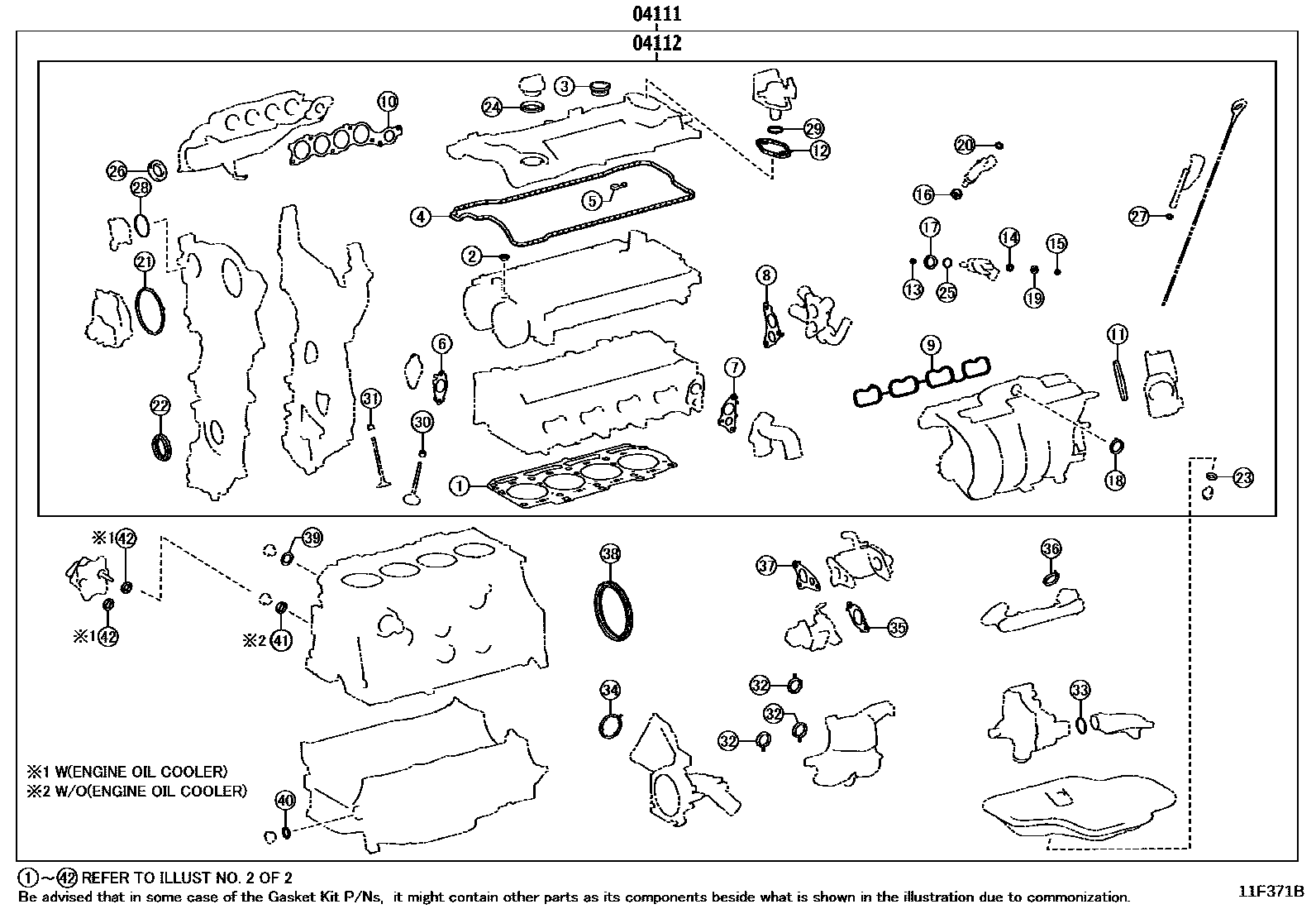 Lexus ES350-300H-2 2022 — Engine Overhaul Gasket Kit