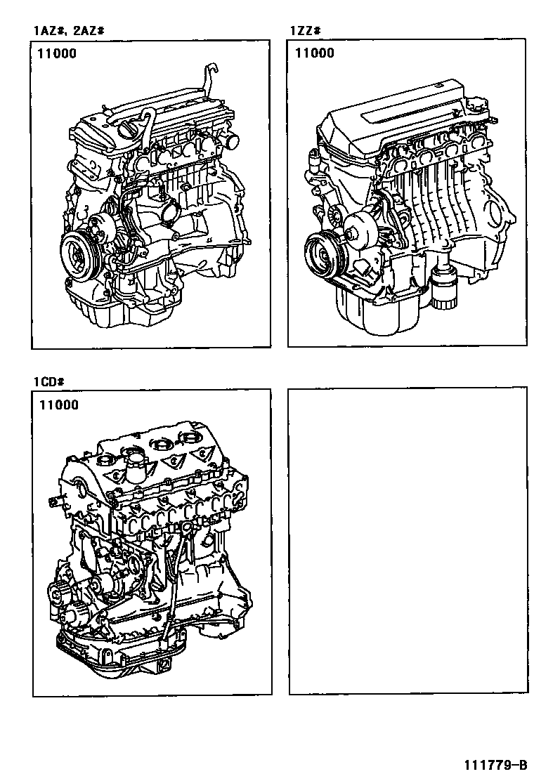 Toyota RAV4 2004 — Partial Engine Assembly