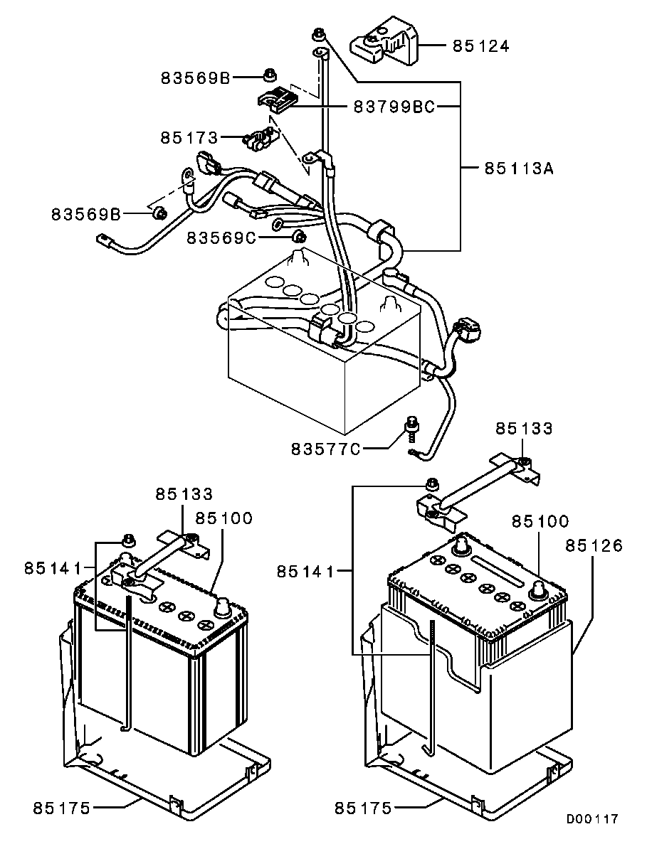 Mitsubishi LANCER-G-EXP 2013 — Battery Cable & Bracket / All