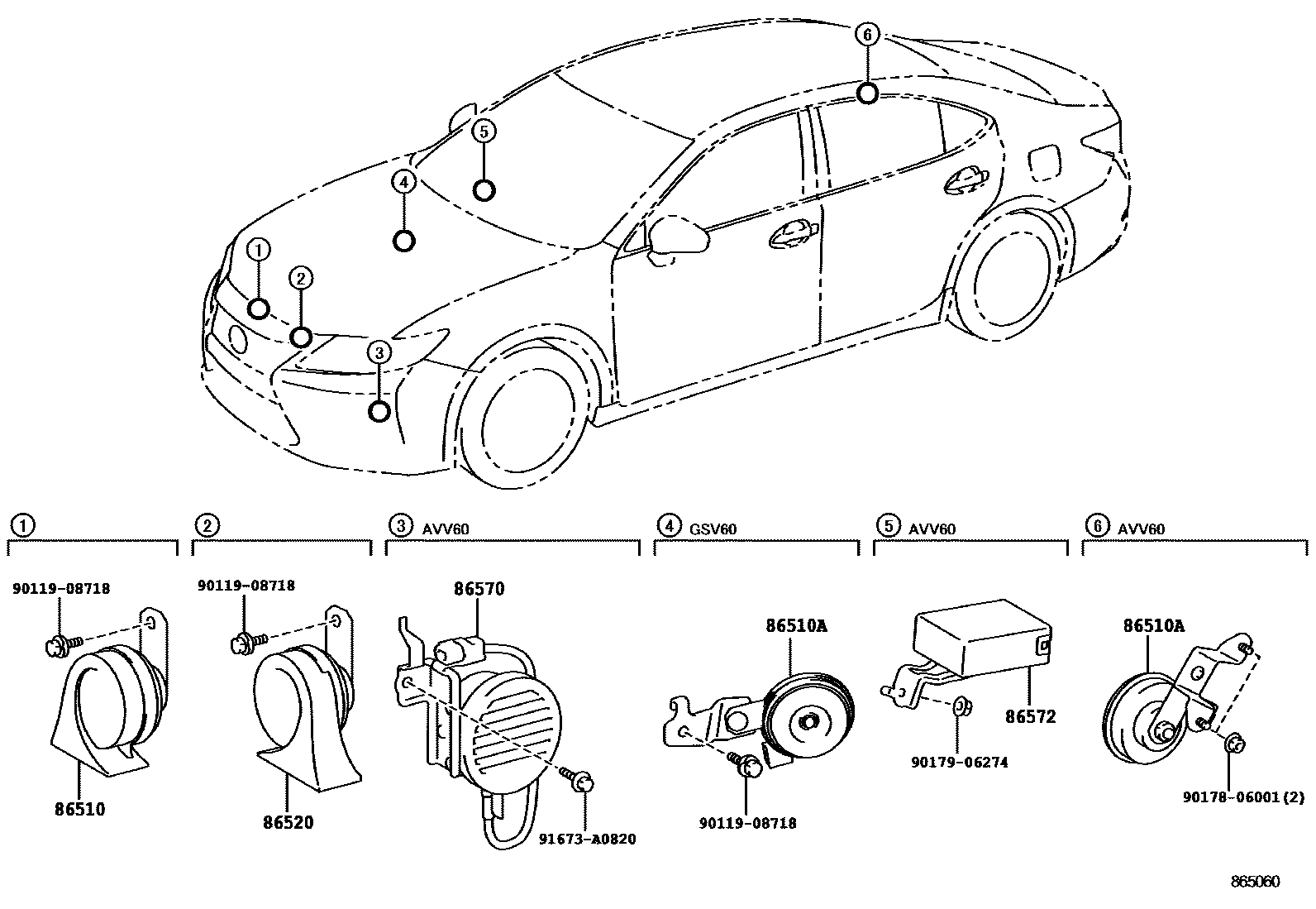 Lexus ES350-300H 2013 — Horn