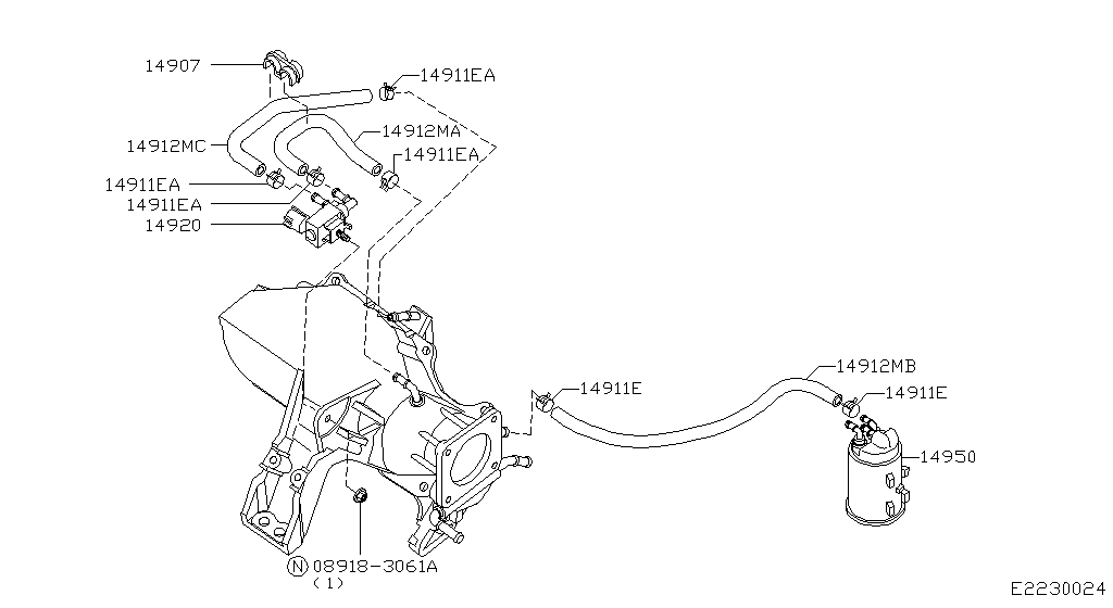 Nissan ALMERA-UK-MAKE 2004 — Engine Control Vacuum Piping
