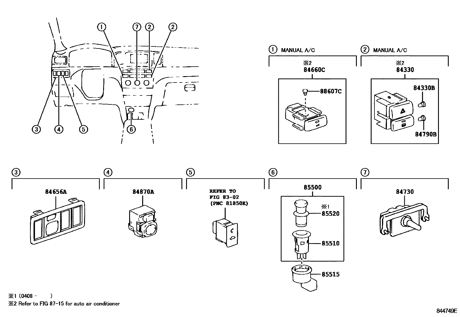 Toyota COROLLA-S-AMERICA 2005 — Switch & Relay & Computer