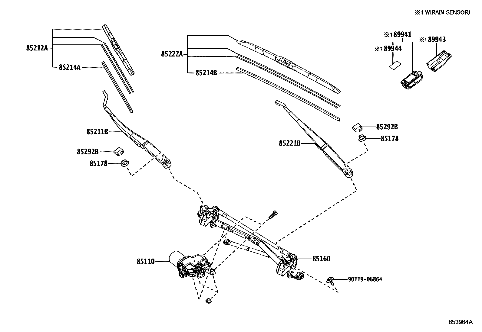 Lexus ES350-300H 2018 — Windshield Wiper