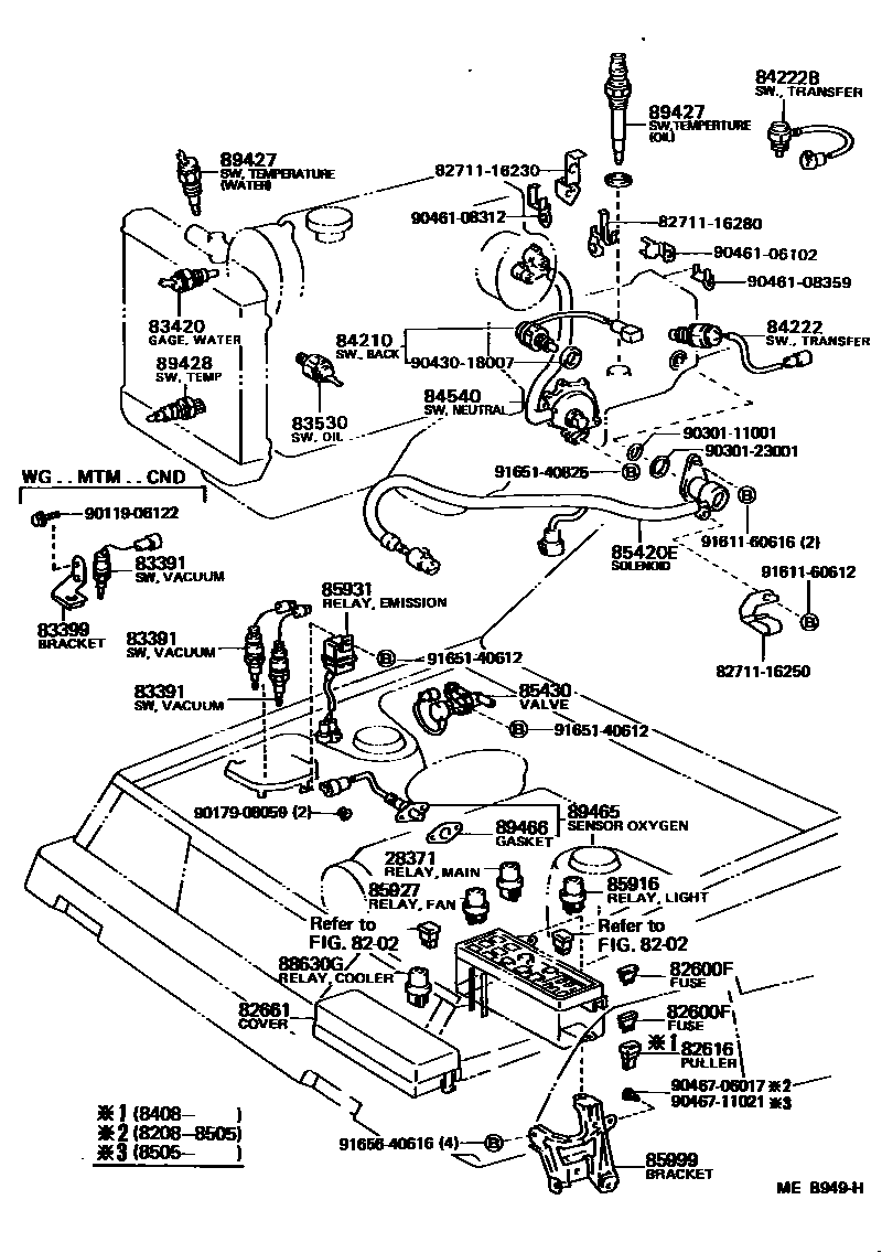 Toyota Tercel — Switch & Relay & Computer