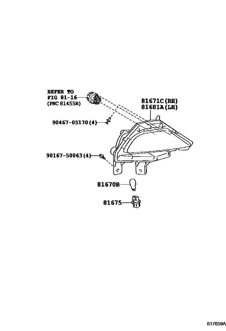 Toyota RAV4 2016 — Back Up Lamp