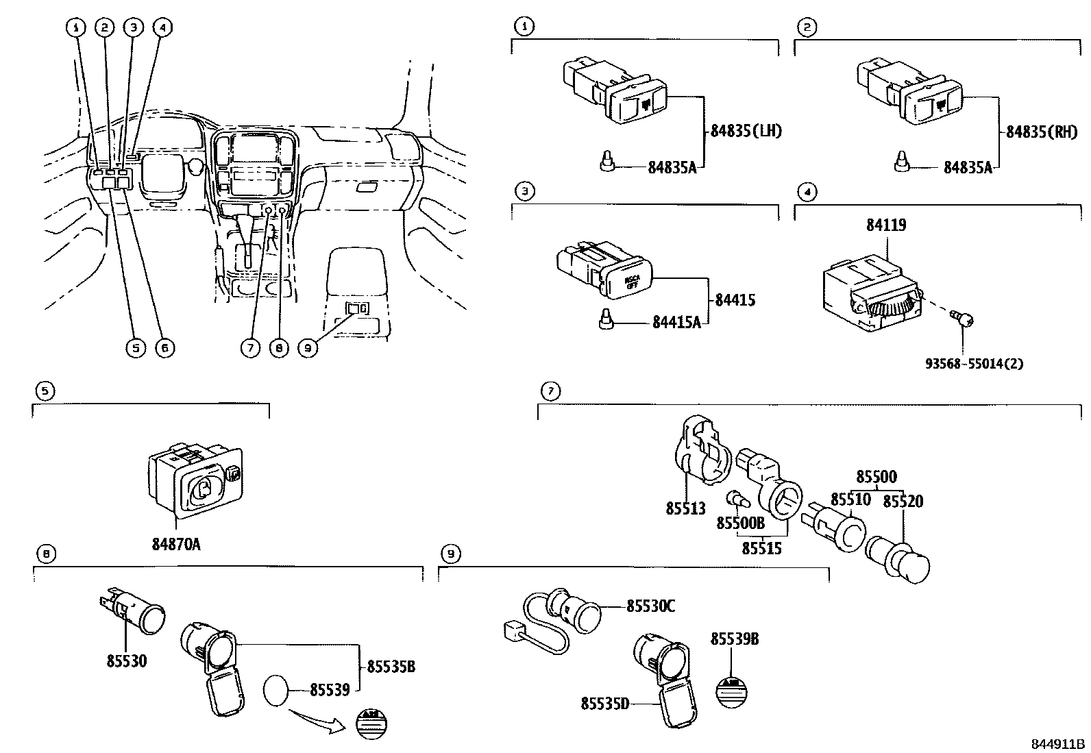 Toyota LAND-CRUISER-100 2005 — Switch & Relay & Computer