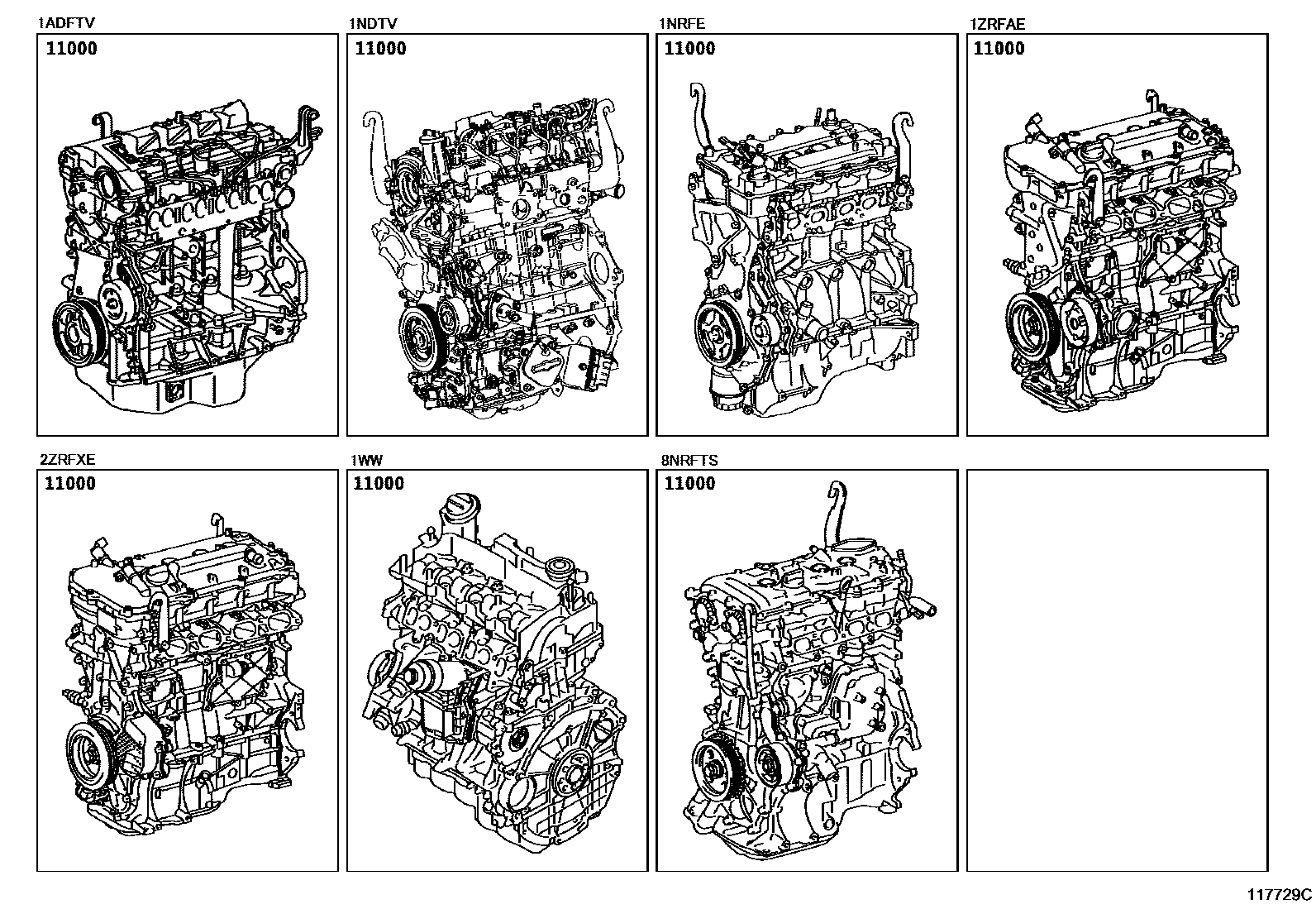 Toyota AURIS-HYBRID-UKP 2016 — Partial Engine Assembly