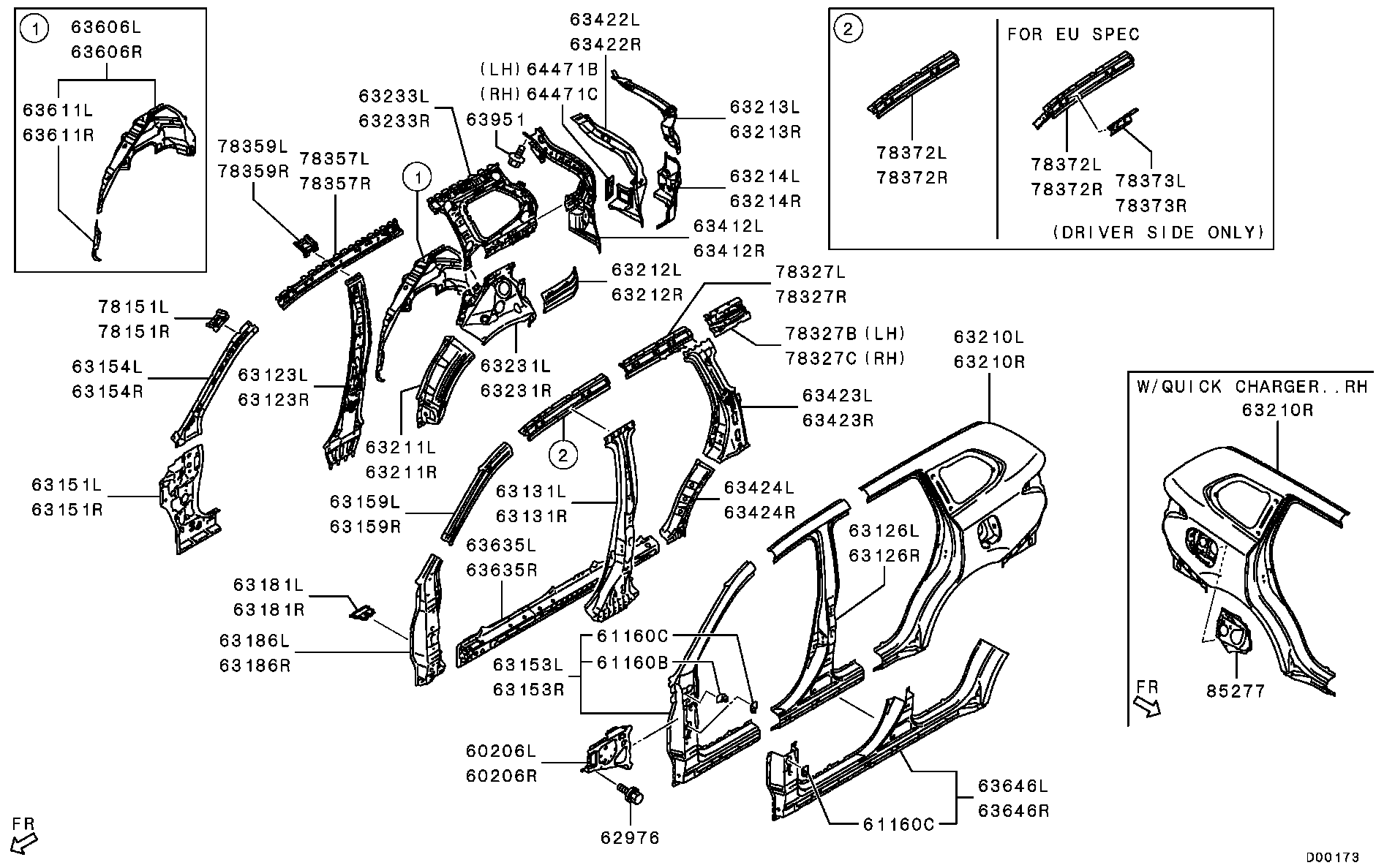 Mitsubishi OUTLANDER-PHEV-G-EXP 2014 — Side Structure / Side Body Panel..Component -'15MODEL