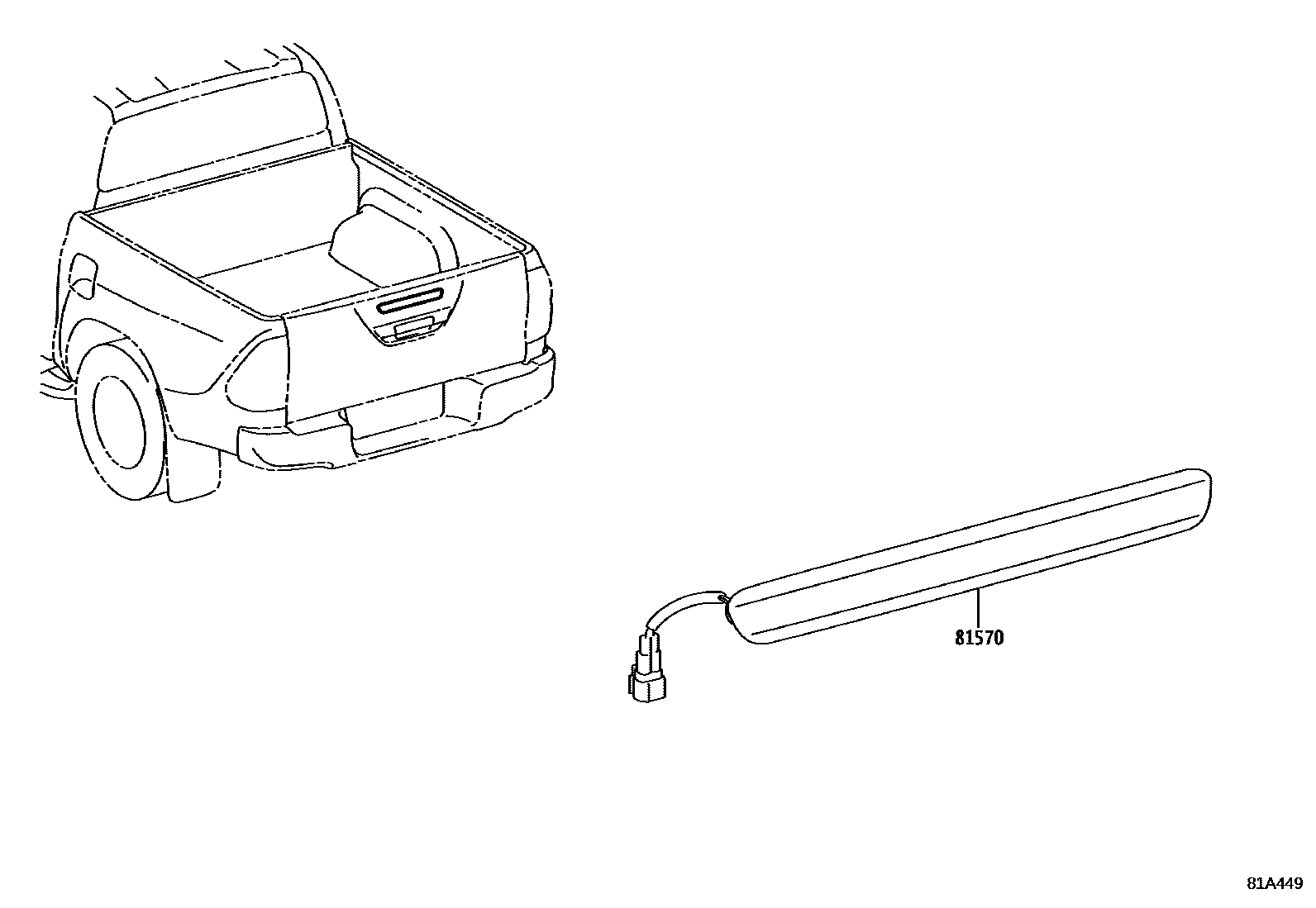 Toyota HILUX-DOUBLE-CAB 2022 — Mittlere Bremsleuchte