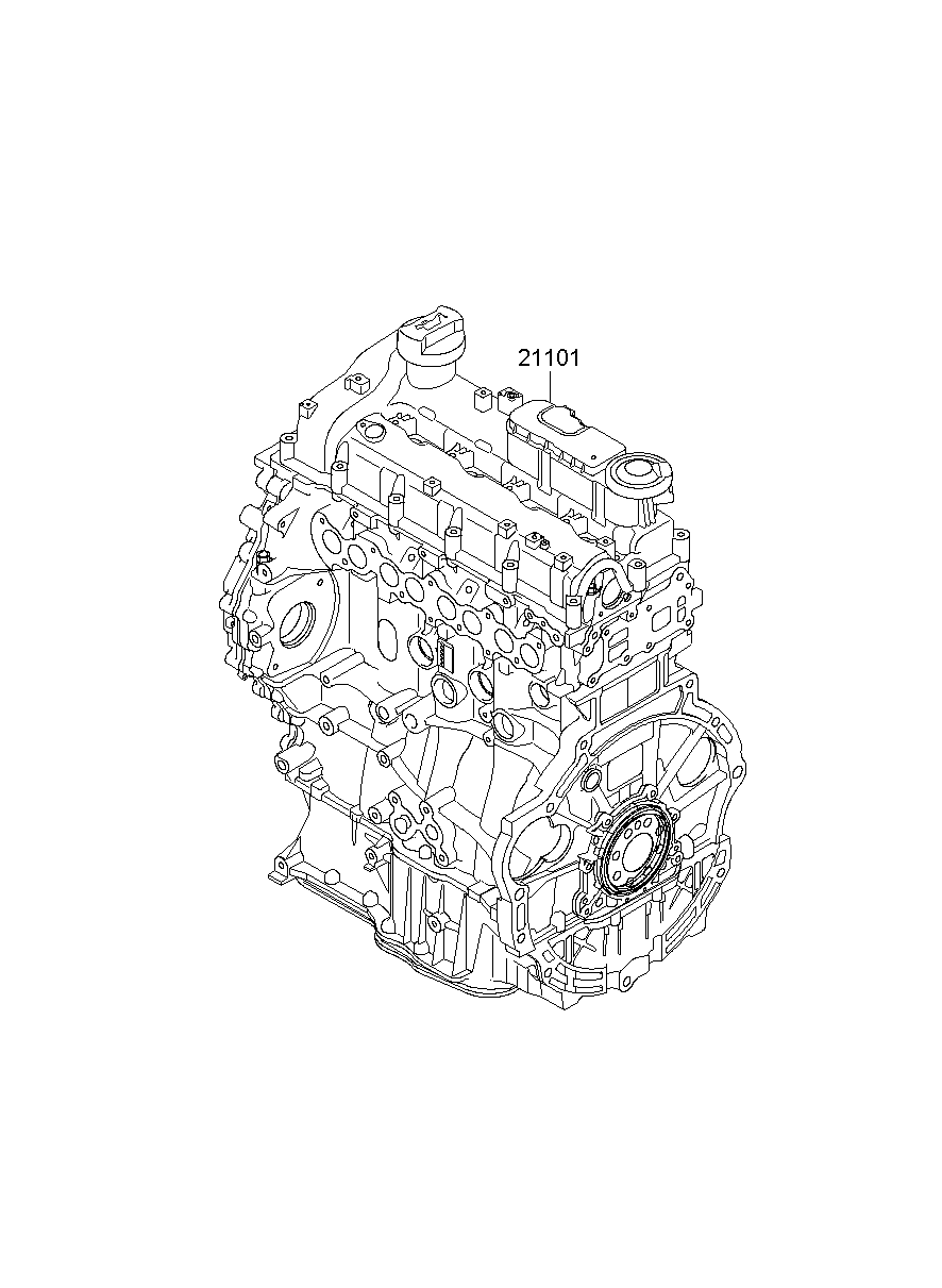 Kia 쏘렌토 09 Xm WAGON-5DR 7P 2200 CC-R DOHC-TCI Diesel-Diesel AUTO-6 Speed 2WD 2009 — 20-201A:Sub Engine Assy[2200 CC - R ]