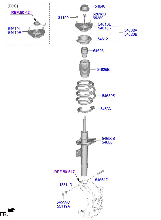 Genesis GV70 21 2022 — Front Spring & Strut