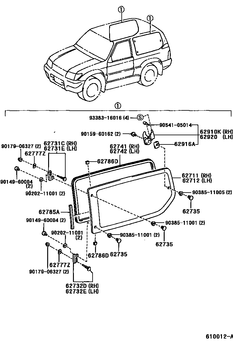 Toyota LAND-CRUISER-90 2001 — Ventanilla Lateral