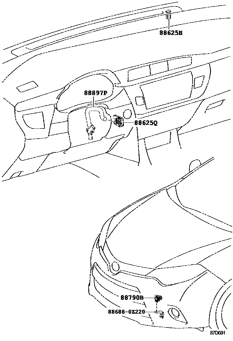 Toyota Corolla 2014 — Chauffage Et Climatisation - Commande Et Conduits D'Air
